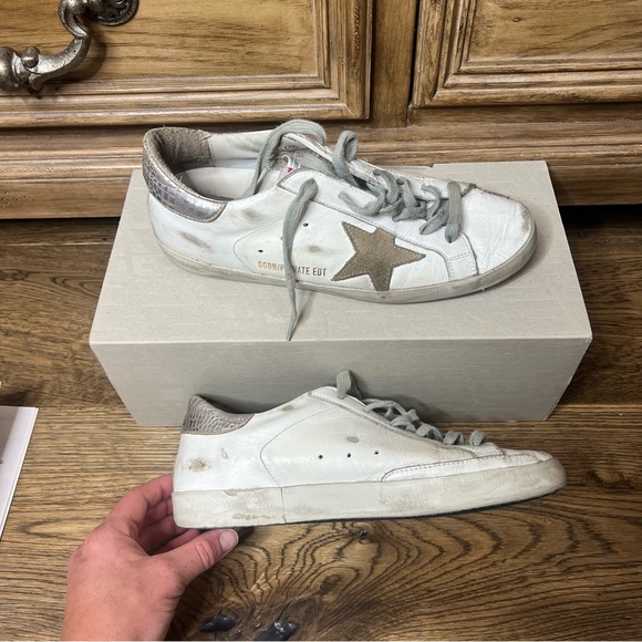 Golden Goose Low Top White SuperStar Sneakers Size 39 - Picture 5 of 8